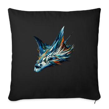 Polygon Art Stingray Fish Stingrays - Sofa pillowcase 17,3'' x 17,3'' (45 x 45 cm) - black - Front