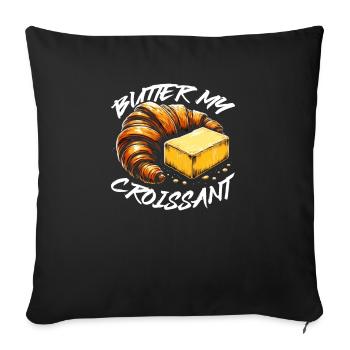 Croissant France Food Foodie French Breakfast - Sofa pillowcase 17,3'' x 17,3'' (45 x 45 cm) - black - Front