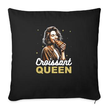 Croissant France Food Foodie French Breakfast - Sofa pillowcase 17,3'' x 17,3'' (45 x 45 cm) - black - Front