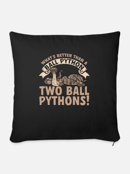 Ball Python Schlange Königspython - Sofakissenbezug 45 x 45 cm - Schwarz