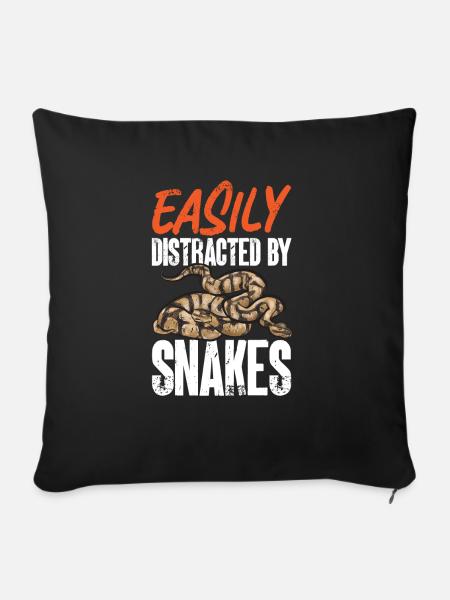 Ball Python Schlange Königspython - Sofakissenbezug 45 x 45 cm - Schwarz