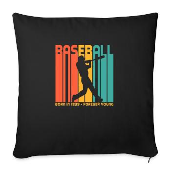Baseball, geboren 1839. Für Baseball-Fans - Sofakissenbezug 45 x 45 cm - Schwarz - Vorne