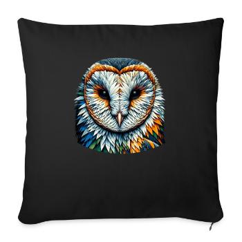 Polygon Art Schleiereule Eulen - Sofakissenbezug 45 x 45 cm - Schwarz - Vorne