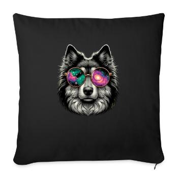 Lunettes de soleil loup Galaxy Wolves - Housse de coussin décorative 45 x 45 cm - noir - Devant