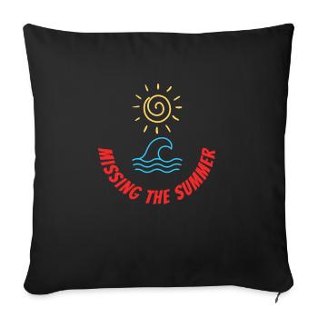 Missing the Summer - Sofa pillowcase 17,3'' x 17,3'' (45 x 45 cm) - black - Front