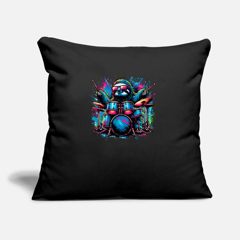 Splash Art Lazy Sloth Drummer Drums Drum Drumming Sofa pillowcase 17,3'' x 17,3'' (45 x 45 cm)