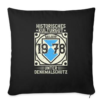 Built in 1978 Born, Born in 1978 - Sofa pillowcase 17,3'' x 17,3'' (45 x 45 cm) - black - Front