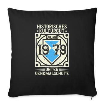 Built in 1979 Born, Born in 1979 - Sofa pillowcase 17,3'' x 17,3'' (45 x 45 cm) - black - Front