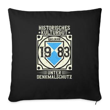 Built in 1983 Born, Born in 1983 - Sofa pillowcase 17,3'' x 17,3'' (45 x 45 cm) - black - Front