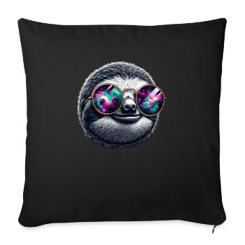 Sloth Bear Sunglasses Galaxy Bears - Sofa pillowcase 17,3'' x 17,3'' (45 x 45 cm) - black - Front