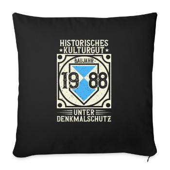 Baujahr 1988 Geboren, Geburtstag Jahrgang 1988 - Sofakissenbezug 45 x 45 cm - Schwarz - Vorne