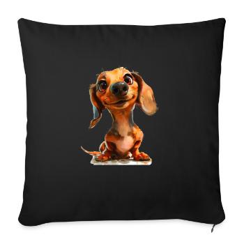 T-shirt drôle de teckel pour les propriétaires de - Housse de coussin décorative 45 x 45 cm - noir - Devant