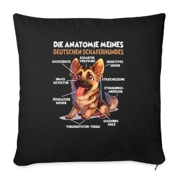 German Shepherd Dog Owner T Anatomy Walk - Sofa pillowcase 17,3'' x 17,3'' (45 x 45 cm) - black - Front