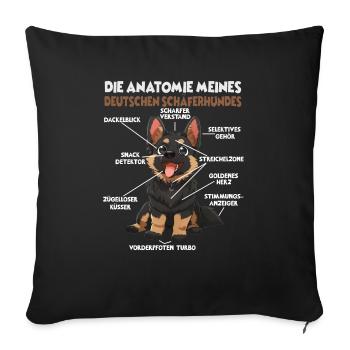 German Shepherd Dog Dog Owner T Walking Dogs - Sofa pillowcase 17,3'' x 17,3'' (45 x 45 cm) - black - Front