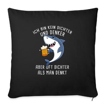 Ich Bin Kein Dichter Und Denker Biertrinker - Sofakissenbezug 45 x 45 cm - Schwarz - Vorne