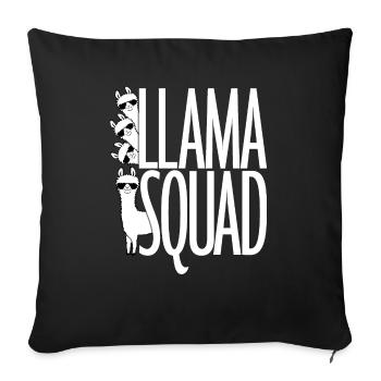 Lunettes de soleil drôle Llama Squad Alpaga Cool Family - Housse de coussin décorative 45 x 45 cm - noir - Devant