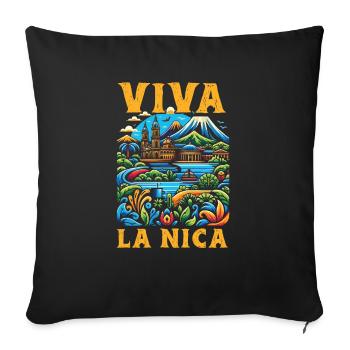 I Love Nicaragua Nicaraguan Flag Nicaraguan Pride - Sofa pillowcase 17,3'' x 17,3'' (45 x 45 cm) - black - Front