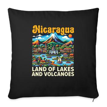 I Love Nicaragua Nicaraguan Flag Nicaraguan Pride - Sofa pillowcase 17,3'' x 17,3'' (45 x 45 cm) - black - Front