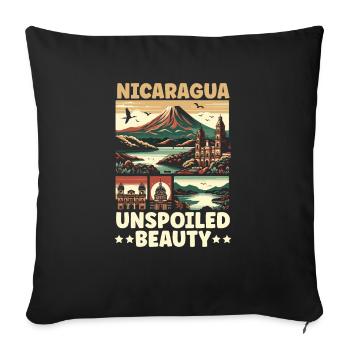 I Love Nicaragua Nicaraguan Flag Nicaraguan Pride - Sofa pillowcase 17,3'' x 17,3'' (45 x 45 cm) - black - Front