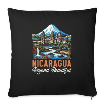 I Love Nicaragua Nicaraguan Flag Nicaraguan Pride - Sofa pillowcase 17,3'' x 17,3'' (45 x 45 cm) - black - Front