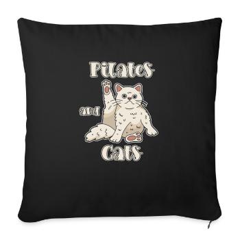 Pilates and cats relaxation motif - Sofa pillowcase 17,3'' x 17,3'' (45 x 45 cm) - black - Front