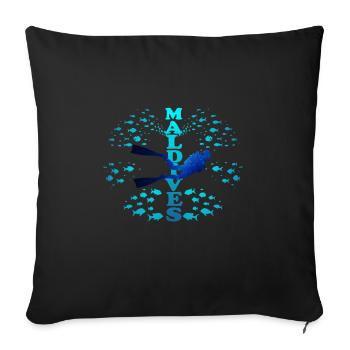 Malediven Blau Maldives Blue - Sofa pillowcase 17,3'' x 17,3'' (45 x 45 cm) - black - Front