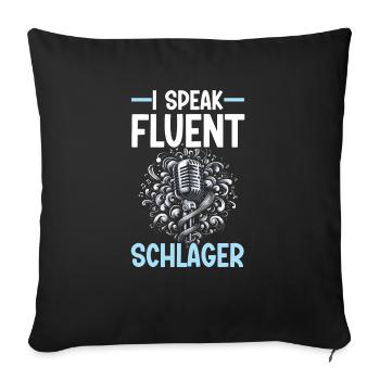 Chanteur allemand Schlager Mélomane d’Allemagne - Housse de coussin décorative 45 x 45 cm - noir - Devant