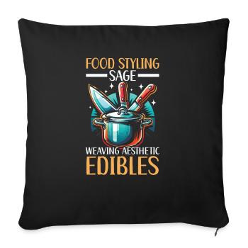 Arts culinaires Professeur Cuisine Chef cuisinier Cuisine - Housse de coussin décorative 45 x 45 cm - noir - Devant