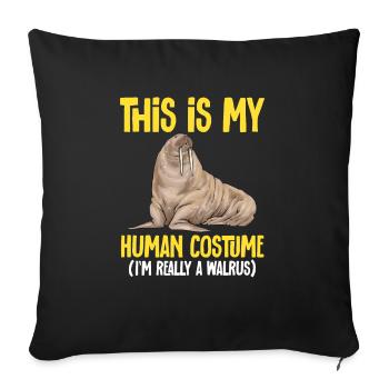 Walrus - Sofa pillowcase 17,3'' x 17,3'' (45 x 45 cm) - black - Front