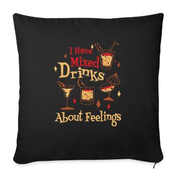 Mixed feelings and exquisite drinks - Sofa pillowcase 17,3'' x 17,3'' (45 x 45 cm) - black - Front