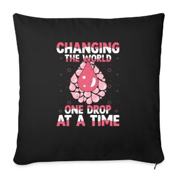 Changing The World One Drop At A Time Natural Esse - Sofa pillowcase 17,3'' x 17,3'' (45 x 45 cm) - black - Front