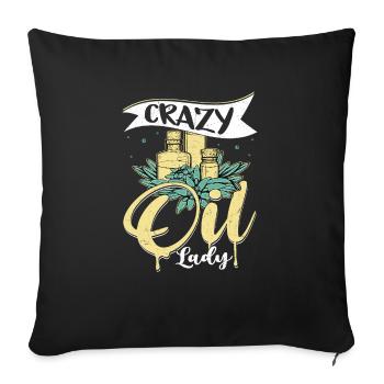 Crazy Oil Lady Natural Healing Essential Oil - Sofa pillowcase 17,3'' x 17,3'' (45 x 45 cm) - black - Front