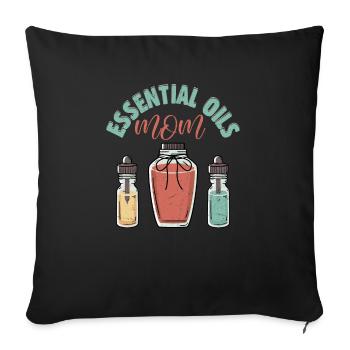 Essential Oils Mom Natural Healing Essential Oil - Sofa pillowcase 17,3'' x 17,3'' (45 x 45 cm) - black - Front