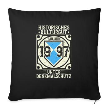 Baujahr 1997 Geboren, Geburtstag Jahrgang 1997 - Sofakissenbezug 45 x 45 cm - Schwarz - Vorne