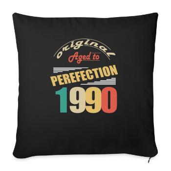 I'm 34 years old | I was born in 1990 - birth - Sofa pillowcase 17,3'' x 17,3'' (45 x 45 cm) - black - Front