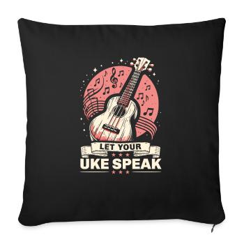 Ukulélé Professeur Instrument Ukulélé Joueur Uke - Housse de coussin décorative 45 x 45 cm - noir - Devant