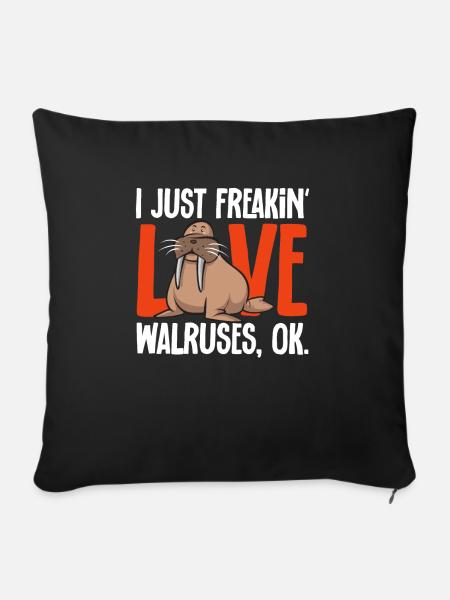 Walross - Sofakissenbezug 45 x 45 cm - Schwarz