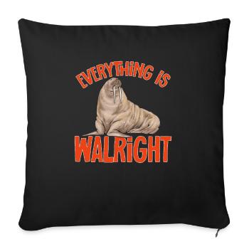 Walrus - Sofa pillowcase 17,3'' x 17,3'' (45 x 45 cm) - black - Front