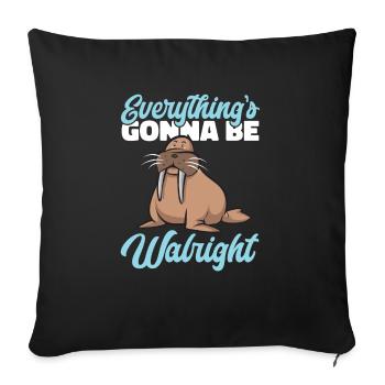 Walrus - Sofa pillowcase 17,3'' x 17,3'' (45 x 45 cm) - black - Front