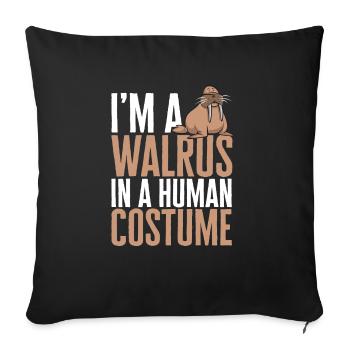 Walrus - Sofa pillowcase 17,3'' x 17,3'' (45 x 45 cm) - black - Front