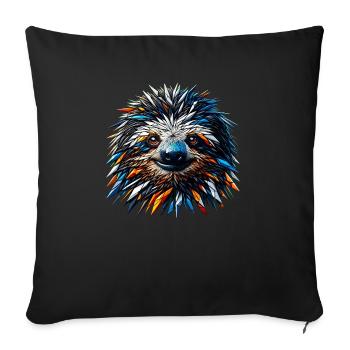 Lazy Sloths Heart Sloth Bear - Sofa pillowcase 17,3'' x 17,3'' (45 x 45 cm) - black - Front