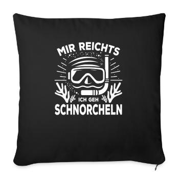 Schnorcheln Schnorchler Taucher Tauchen Schnorchel - Sofakissenbezug 45 x 45 cm - Schwarz - Vorne