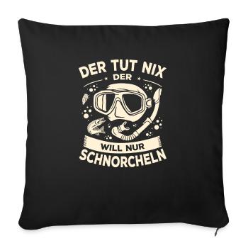 Schnorcheln Schnorchler Taucher Tauchen Schnorchel - Sofakissenbezug 45 x 45 cm - Schwarz - Vorne