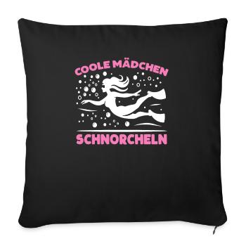 Schnorcheln Schnorchler Taucher Tauchen Schnorchel - Sofakissenbezug 45 x 45 cm - Schwarz - Vorne