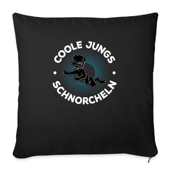 Schnorcheln Schnorchler Taucher Tauchen Schnorchel - Sofakissenbezug 45 x 45 cm - Schwarz - Vorne