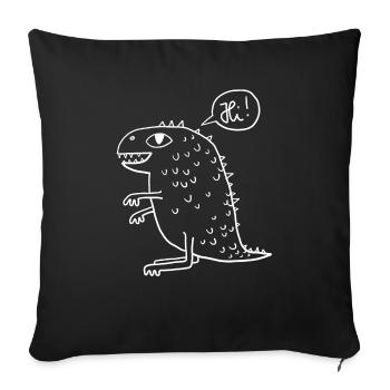Dino white - Sofa pillowcase 17,3'' x 17,3'' (45 x 45 cm) - black - Front