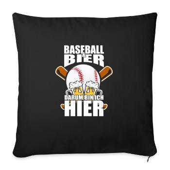 Drôle de dicton : la bière de baseball, c’est pourquoi je suis ici - Housse de coussin décorative 45 x 45 cm - noir - Devant