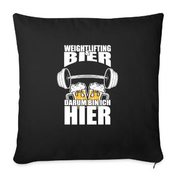 Drôle de dicton : La bière, c’est pourquoi je suis ici - Housse de coussin décorative 45 x 45 cm - noir - Devant
