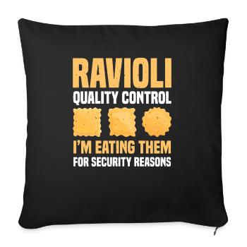 Contrôle de la qualité des raviolis - Housse de coussin décorative 45 x 45 cm - noir - Devant