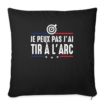 Je Peux Pas J'ai Tir à l'arc archer l'archerie fan - Housse de coussin décorative 45 x 45 cm - noir - Devant